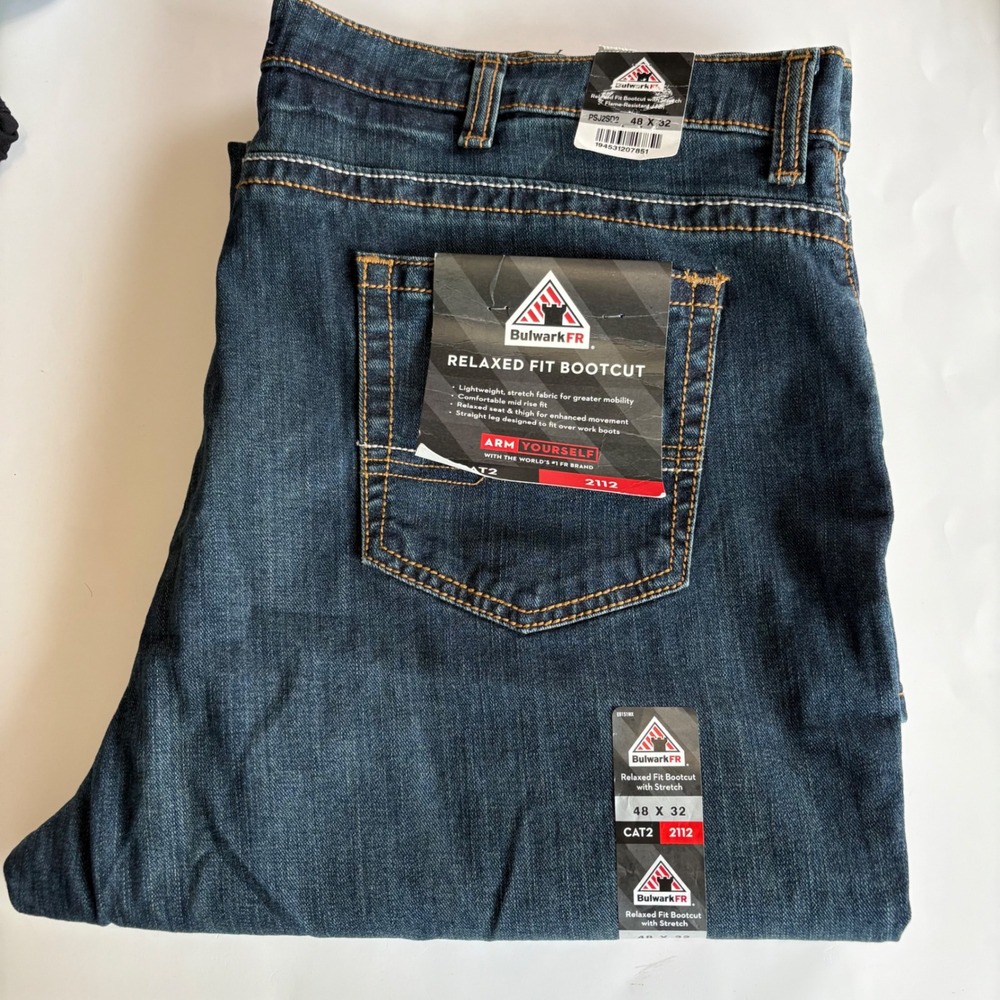 Bulwark FR Relaxed Fit Bootcut Flame Resistant‎ Jeans Mens 48x32 Workwear CAT2